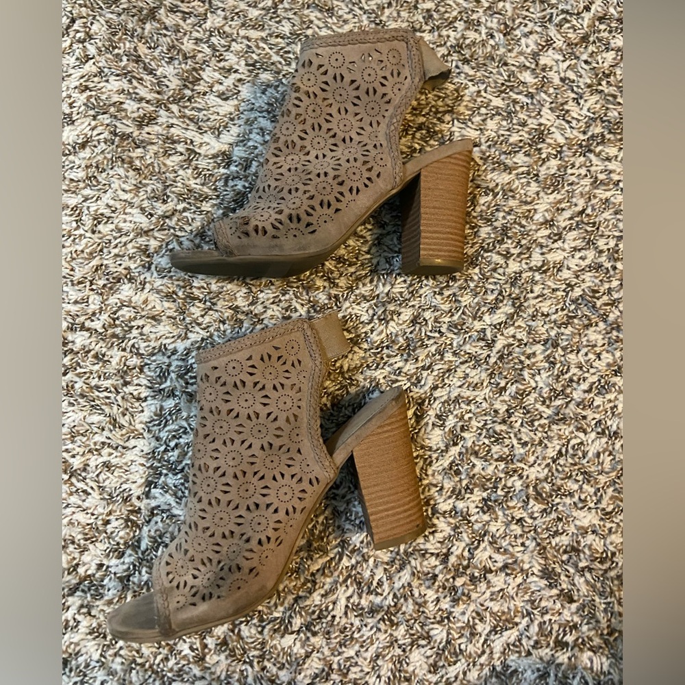 Lauren Conrad Taupe Heeled Booties